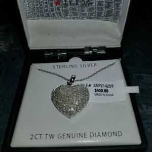 Certified 925 Victoria Townsend Loaded Diamond 2ct Heart Locket Necklace